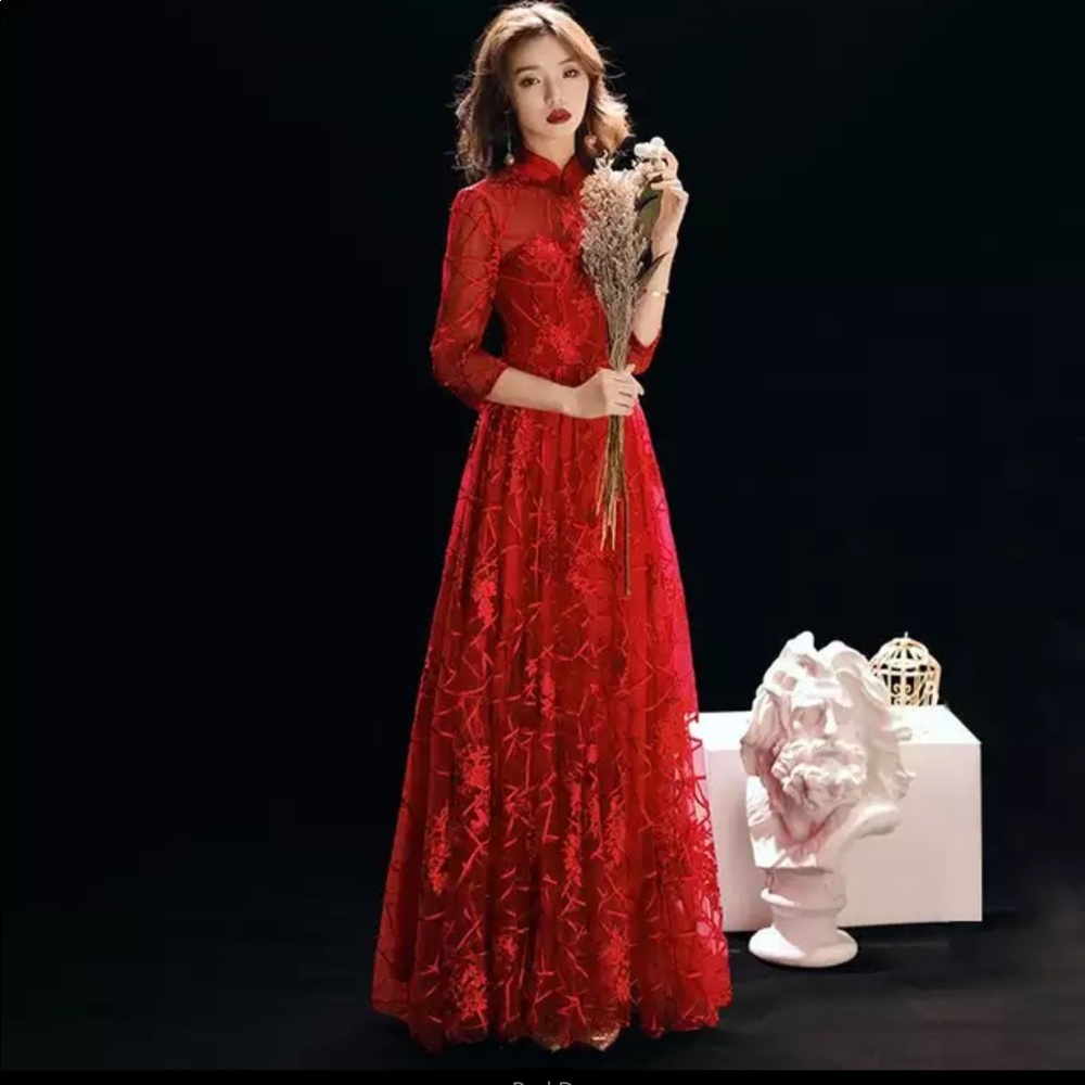 Red Qipao Wedding Dress